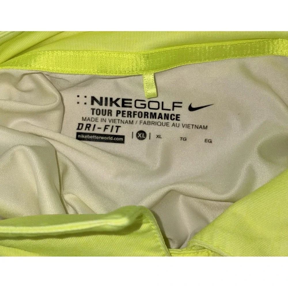Nike Golf Tour Performance Women's Polo XL Dri Fit Ombré Neon Yellow White